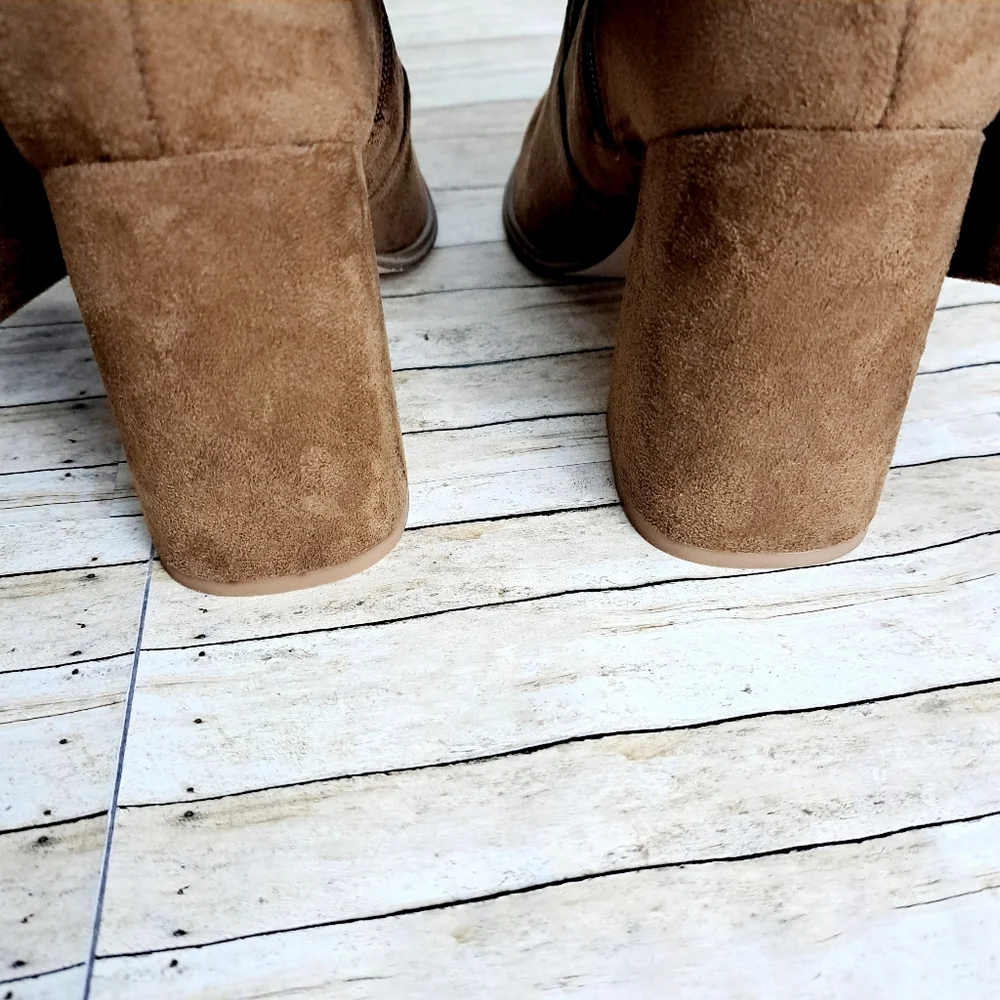 Steve Madden Women's Tava Brown Faux Suade Over The Knee Heel Boots Sz 10M